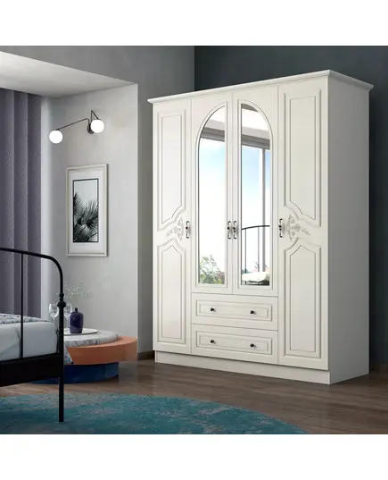 Zenio Olimpos 4 Door 2 Drawer Wardrobe – Bulk – Turkish Furniture – Zenio Mobilya. TijaraHub!