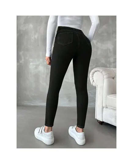 Skinny Denim Trousers With Classic Front Pocket - Wholesale - Black - DEMA TijaraHub