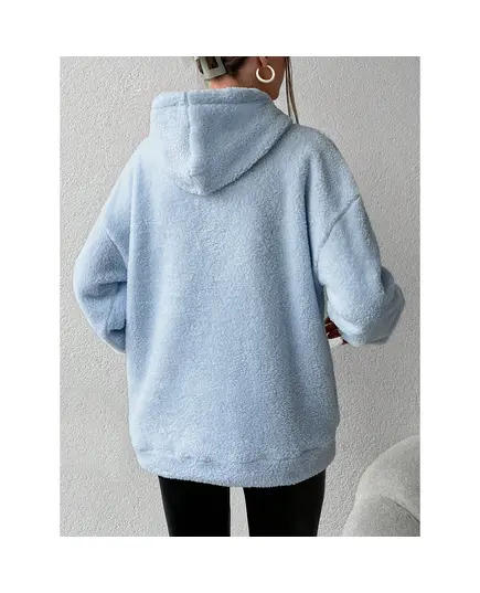 Long Knitting Wellsoft Sweatshirt With Hoodie - Wholesale - Blue - DEMA TijaraHub