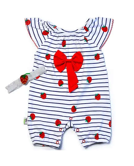 Strawberry Baby Jumpsuit - Soft Cotton Comfort, Baby's Clothing - B2B - Baby Shoora​ -TijaraHub