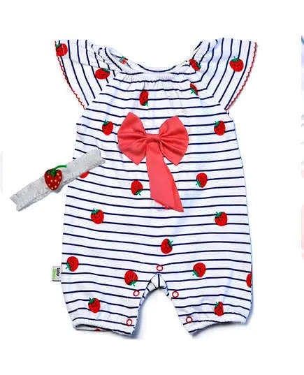 Strawberry Baby Jumpsuit - Soft Cotton Comfort, Baby's Clothing - B2B - Baby Shoora​ -TijaraHub