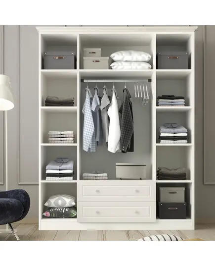 Zenio Visione 4 Door 2 Drawer Glass Wardrobe Anthracite – Bulk – Turkish Furniture – Zenio Mobilya. TijaraHub!