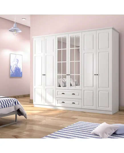 Zenio Knidos 6 Door 2 Drawer Wardrobe – Bulk – Turkish Furniture – Zenio Mobilya. TijaraHub!