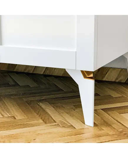 Zenio Side Plus 4 Door 2 Drawer Glass High Leg Wardrobe White – Bulk – Turkish Furniture – Zenio Mobilya. TijaraHub!