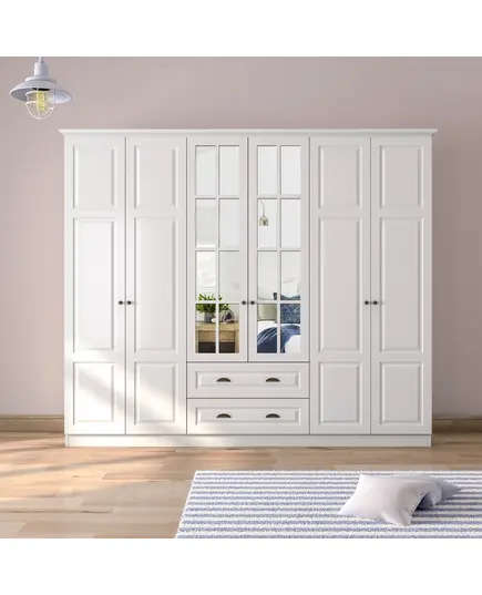 Zenio Knidos 6 Door 2 Drawer Wardrobe – Bulk – Turkish Furniture – Zenio Mobilya. TijaraHub!