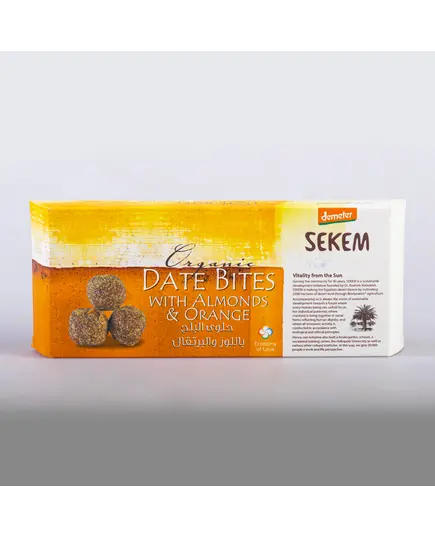 Date Bites with almonds & orange 120g - Dates - 100% Organic - Buy in Bulk - Sekem​ - TijaraHub