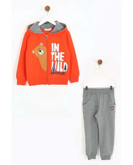 Boy's Sweat Suit Teddy Bear Embroidered Set Multicolored- Wholesale - Kids Clothing - Barmy Kids TijaraHub