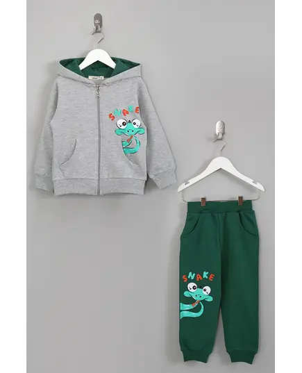 Boy's Sweat Suit Snake Embroidered Set Multicolored- Wholesale - Kids Clothing - Barmy Kids TijaraHub