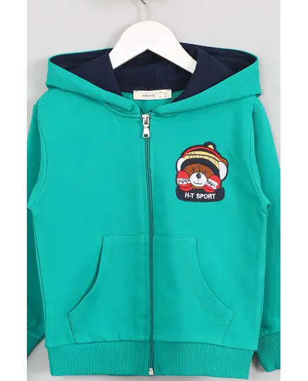 Boy's Sweat Suit Bear Embroidered Set Multicolored- Wholesale - Kids Clothing - Barmy Kids TijaraHub