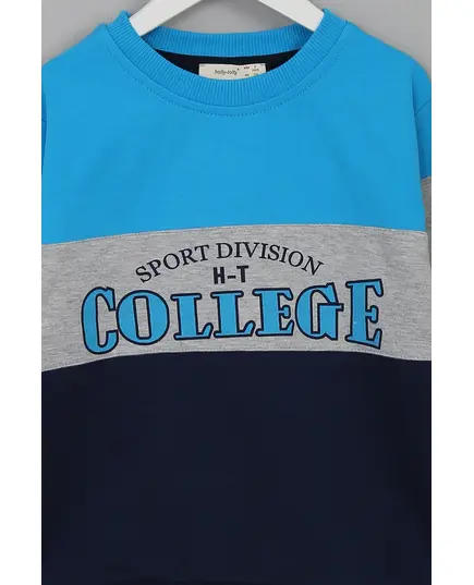 Boy's Sweat Shirt College Printed Multicolored- Wholesale - Kids Clothing - Barmy Kids TijaraHub