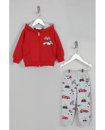 Boy's Track Suit Car Printed Set Multicolored- Wholesale - Kids Clothing - Barmy Kids TijaraHub