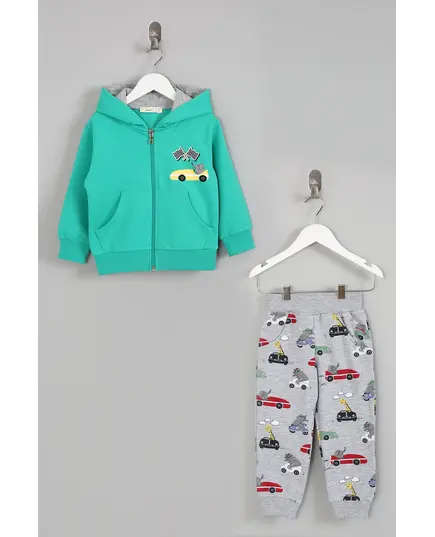 Boy's Track Suit Car Printed Set Multicolored- Wholesale - Kids Clothing - Barmy Kids TijaraHub