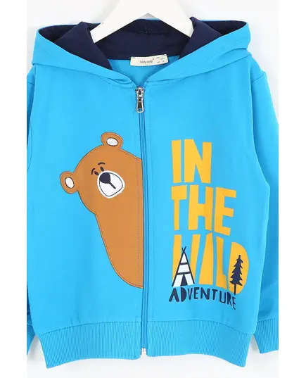 Boy's Sweat Suit Teddy Bear Embroidered Set Multicolored- Wholesale - Kids Clothing - Barmy Kids TijaraHub