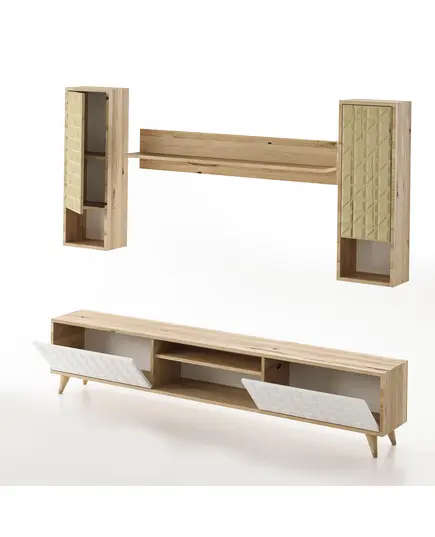 Zenio Elegance Membrane TV Unit 170 cm - Sapphire Oak & White - B2B – Turkish Furniture – Zenio Mobilya​​ - TijaraHub