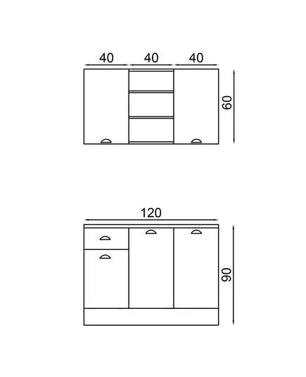 Forme 120 cm Mini Kitchen - Kitchen Cabinet – B2B – Turkish Furniture – Zenio Mobilya​ - TijaraHub