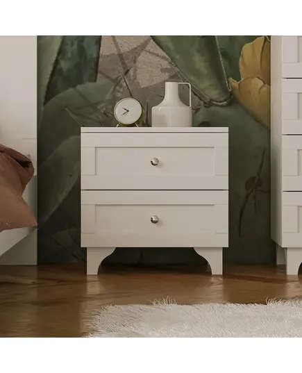 Zenio Nightstand Side White - L 53 x W 49 x H 17 cm - Bulk – Turkish Furniture – Zenio Mobilya​ - TijaraHub