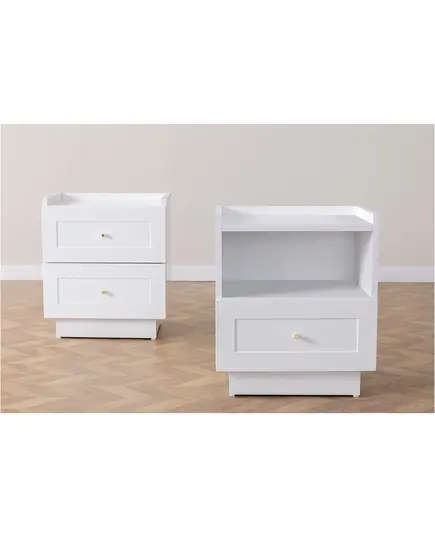 HENRY Nightstand 2 Drawers Combo - L 53 x W 49 x H 17 cm - B2B ​– Turkish Furniture – Zenio Mobilya - TijaraHub