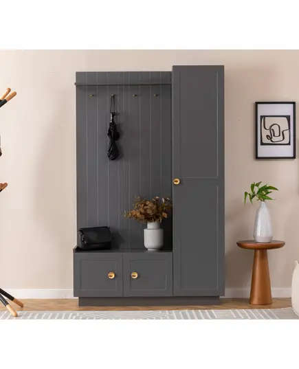 HENRY Mid Hallway Wardrobe - Anthracite – Buy in Bulk – Turkish Furniture – Zenio Mobilya - TijaraHub