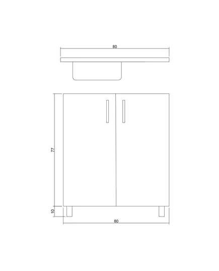 Camole 80 cm Evyeli Lower Module - Kitchen Cabinet – B2B – Turkish Furniture – Zenio Mobilya