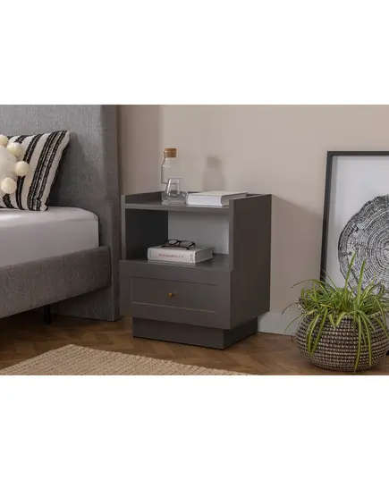 HENRY Nightstand 1 Drawer Anthracite Combo - L 53 x W 49 x H 17 cm - Buy in Bulk – Turkish Furniture – Zenio Mobilya - TijaraHub