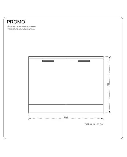 Promo 100 cm Lower Module - Kitchen Cabinet – B2B – Turkish Furniture – Zenio Mobilya​ - TijaraHub