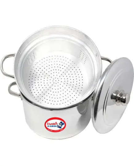 Al Zaeem Aluminium Steam Pot with Stainless Handle 2.5 mm Size 34 - Buy In Bulk - Kitchenware - Al Omda - Tijarahub