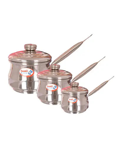 Aluminium Casserole Set with Lid 2 mm 3 Pieces - B2B - Kitchenware - Al Omda - Tijarahub