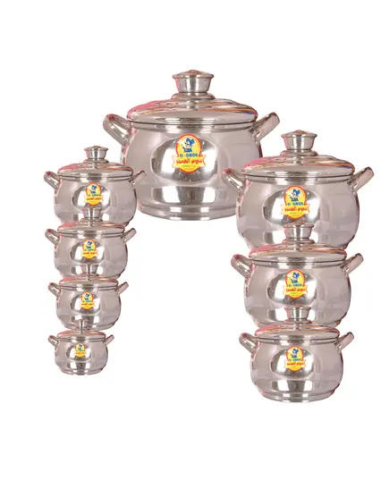 Aluminium Pot Set 3 mm 8 Pieces - Wholesale - Kitchenware - Al Omda - Tijarahub