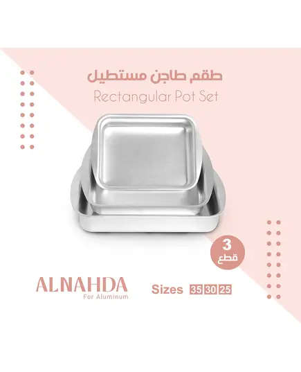 Set Of 3 Rectangular Pots With 1.5 mm Thickness - Cook Ware - Wholesale - Alnahda TijaraHub