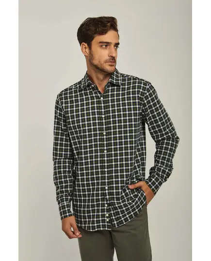 Long Sleeve Checkered Shirt - Wholesale - Dark Olive - Dalydress TijaraHub