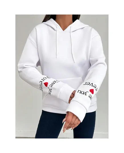 Women Sweatshirt - Wholesale - White - Erdil Tekstil TijaraHub