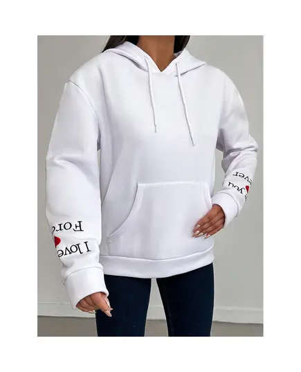 Women Sweatshirt - Wholesale - White - Erdil Tekstil TijaraHub