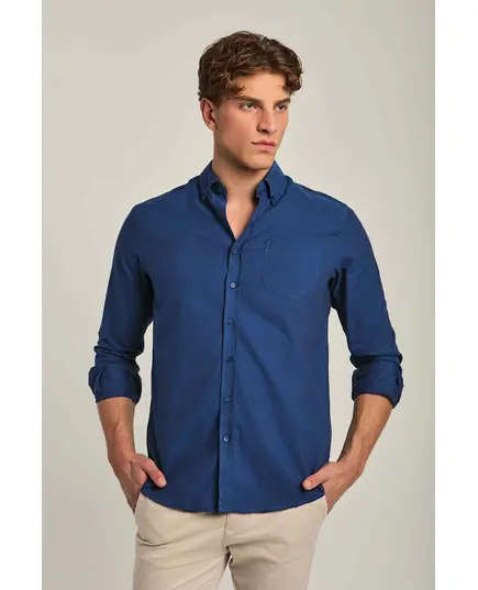 Basic Herringbone Shirt - Wholesale - Blue - Dalydress TijaraHub