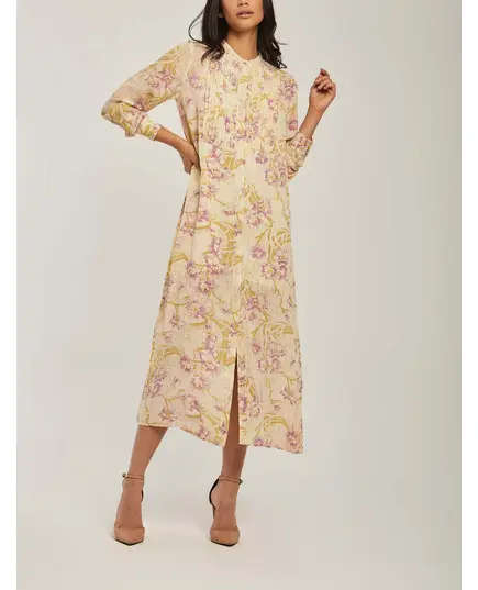 Yellow Printed Viscose Dress - Women's Clothing - Wholesale - Dalydress tijarahub