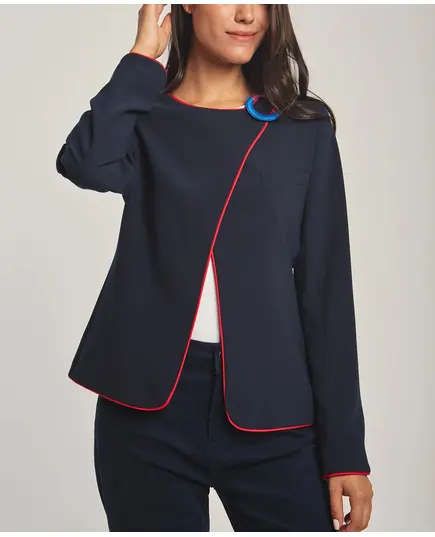 Dark Blue Jacket with buckle trim - Women's Clothing - Wholesale - Dalydress TijaraHub