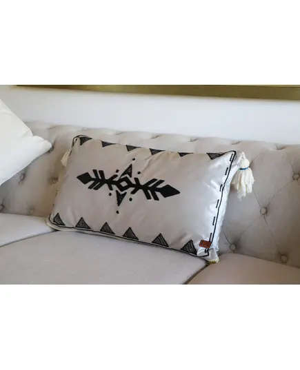 Silver With Black Embroidery Handmade Cushion – Home Decor – Wholesale – Homasutra TijaraHub