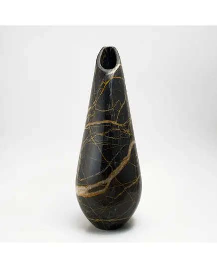 MUD - Lily Vase Natural Marble (L15.5 x W18.5 H41 cm) - Portoro - Handmade Tijarahub