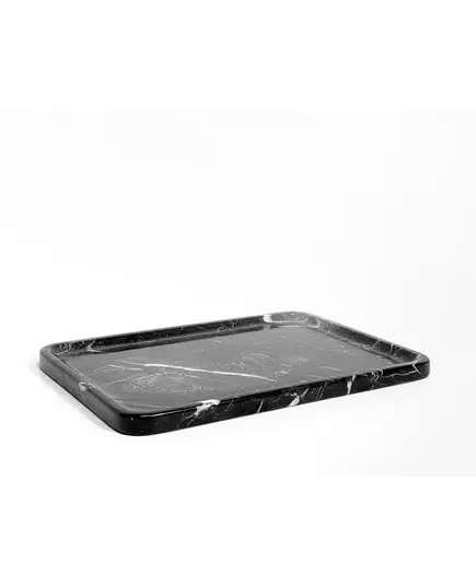 MUD - Towel Tray Natural Marble (L31 x W22 x H2 cm) - Marquina Black - Handmade Tijarahub