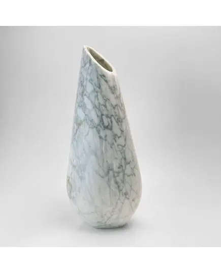 MUD - Lily Vase Natural Marble (L15.5 x W18.5 H41 cm) - Calacatta - Handmade Tijarahub