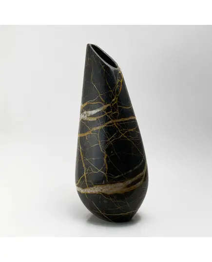 MUD - Lily Vase Natural Marble (L15.5 x W18.5 H41 cm) - Portoro - Handmade Tijarahub