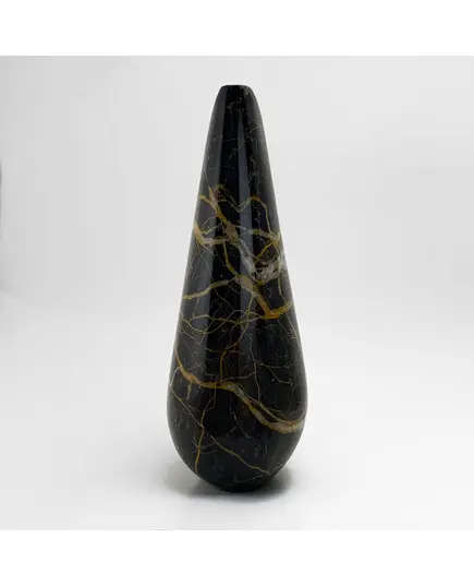 MUD - Lily Vase Natural Marble (L15.5 x W18.5 H41 cm) - Portoro - Handmade Tijarahub