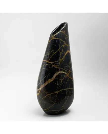 MUD - Lily Vase Natural Marble (L15.5 x W18.5 H41 cm) - Portoro - Handmade Tijarahub