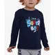 Long Sleeve T-Shirt Text Printed Navy Blue - Baby Boys' Wear - Cotton & Lycra