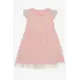 Dress Glitter Tulle Ruffle Salmon - Material 10% Lycra & 90% Cotton - for Baby Girl - FemCasual