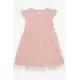 Dress Glitter Tulle Ruffle Salmon - Material 10% Lycra & 90% Cotton - for Baby Girl - FemCasual