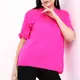 Short Sleeve Knitted T-Shirt With Collar Motif - Women's Wear - 70% Cotton & 30% Polyester TijaraHub