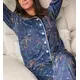 High Quality Indigo Buttoned Pajama - Wholesale Women Clothing - Women's Homewear - Cotton - Luxurious - Tijarahub