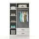 Henna 3 Doors 2 Drawers Wardrobe 50 x 105 x 182 cm - Wholesale - White - Sunroyal Concept TijaraHub