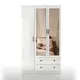 Lavinia 3 Doors 2 Drawers Wardrobe 50 x 105 x 210 cm - Wholesale - White - Sunroyal Concept TijaraHub