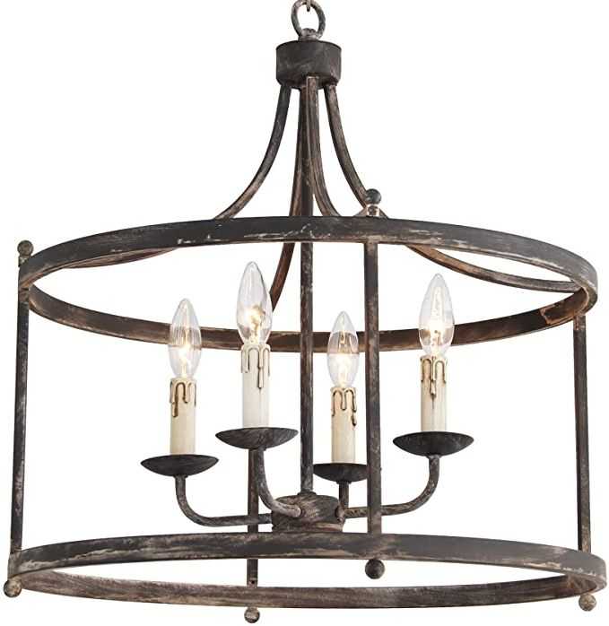 Featured Photo of Rustic Black 28 Inch Four Light Chandeliers